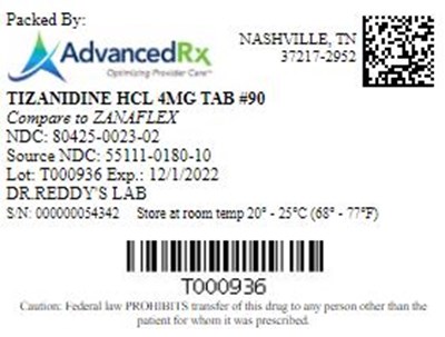Tizanidine HCL 4mg Tab Qty 90 NDC 80425-0023.jpg Tizanidine HCL 4mg Tab Qty 90 NDC 80425 0023